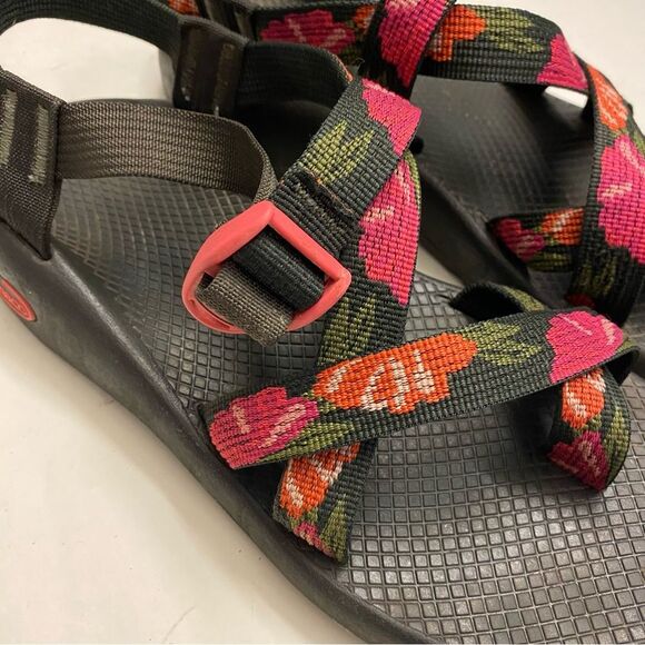 Chaco Z2 Strappy Sandals black floral outdoor waterproof hiking Shoes woman’s 10 - Picture 5 of 8